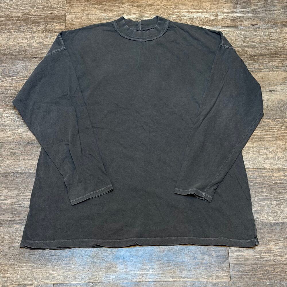We The Free / Free People Oversized Long Sleeve Small Black Acid Wash Mock Neck